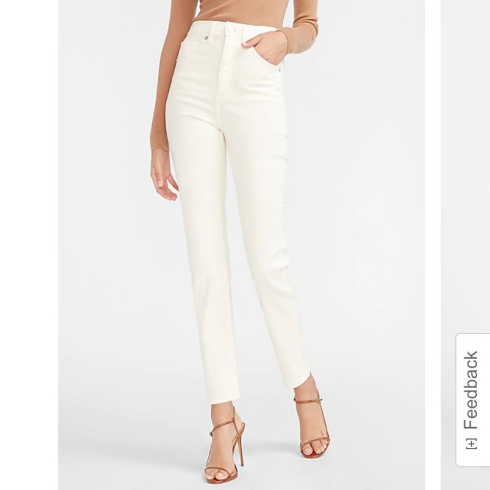 NWT Super High Waist Supersoft Off-White Slim Jeans